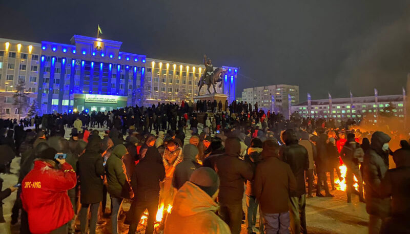 2022 Kazakhstan protests Aqtobe January 4 800x457