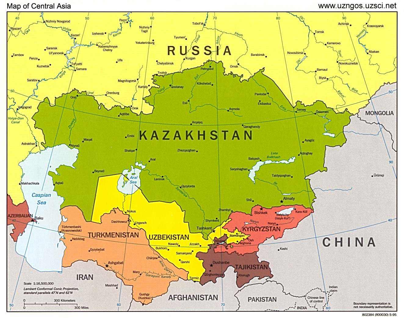 map central asia